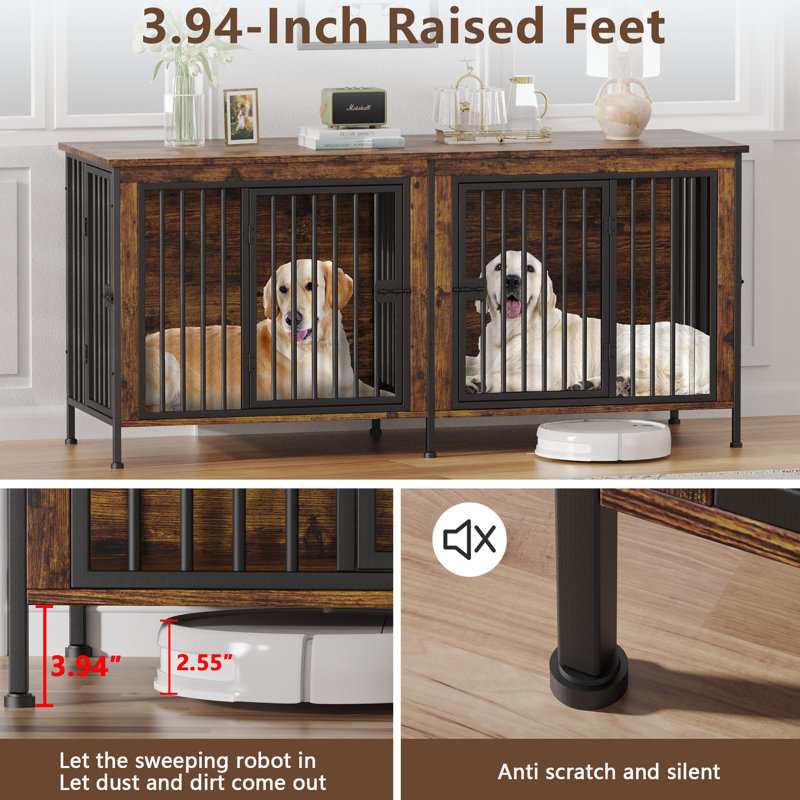 Fidelmar Furniture Style Crate, Brown, 33.46" H x 78.74" W x 27.55" D