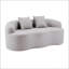 Canapé courbé gris avec accoudoir rond, canapé à compression avec 2 coussins, pour les petits espaces de vie et les chambres à coucher-1321107753