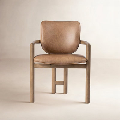 Kosta Genuine Leather Oak Dining Armchair