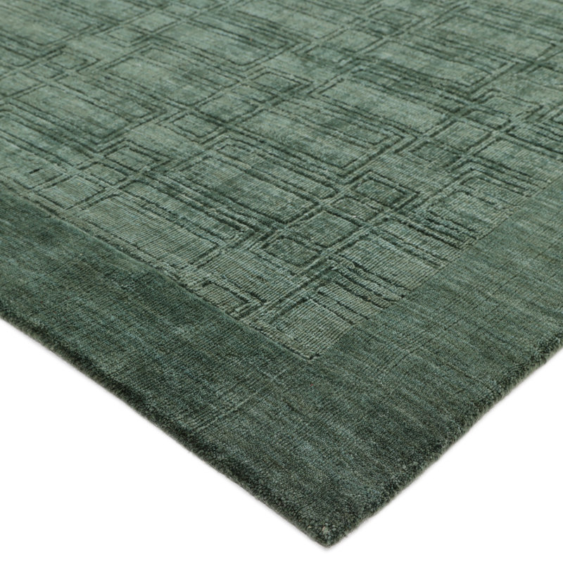 Sterling Wool Area Rug in Green, Rectangle 5' x 8'