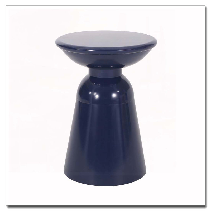 Outdoor Metal End Table, Navy Blue
