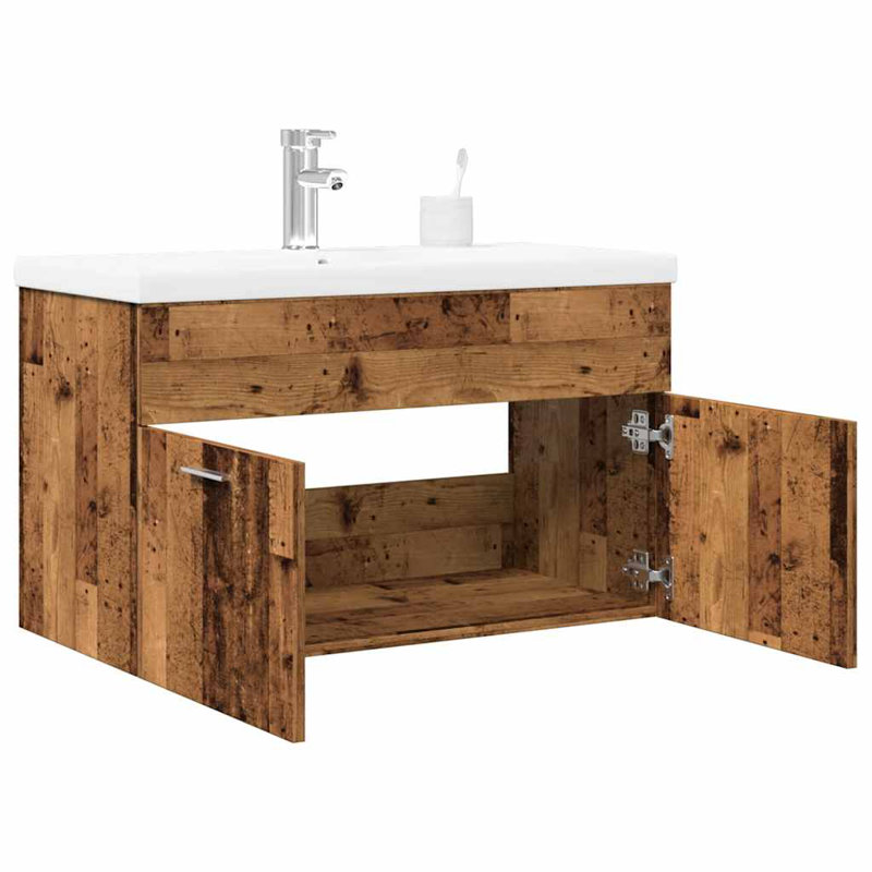 Drumahaman 800mm Single Bathroom Vanity with Integrated Ceramic Basin, Walnut