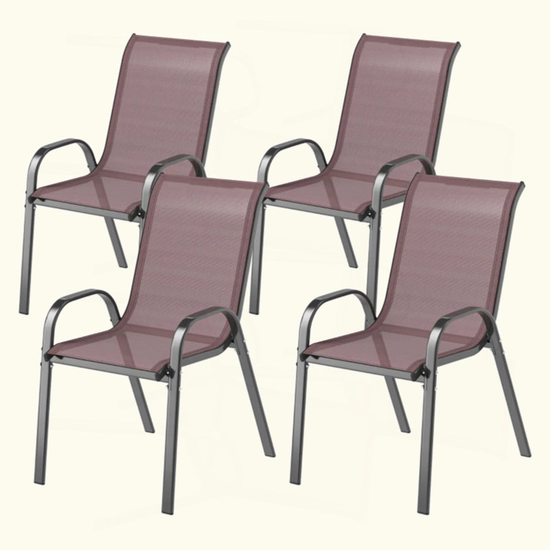 Ensemble de 4 chaises d'extérieur en maille empilables
