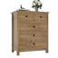 Commode 5 tiroirs pour commode de meubles de chambre à coucher en bois avec poignées rondes-768540557