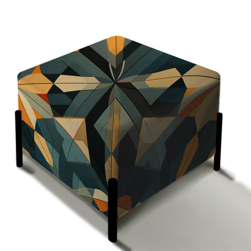 Classic Elegance Geometric Mosaic - Repose-pieds carré géométrique