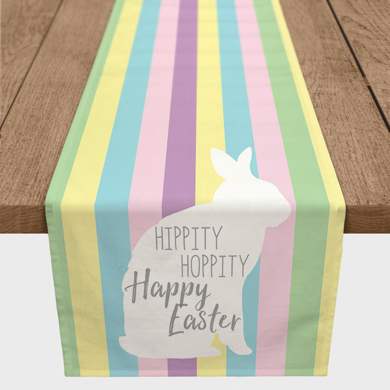 Langlois Striped Easter Table Runner, 16" x 72"