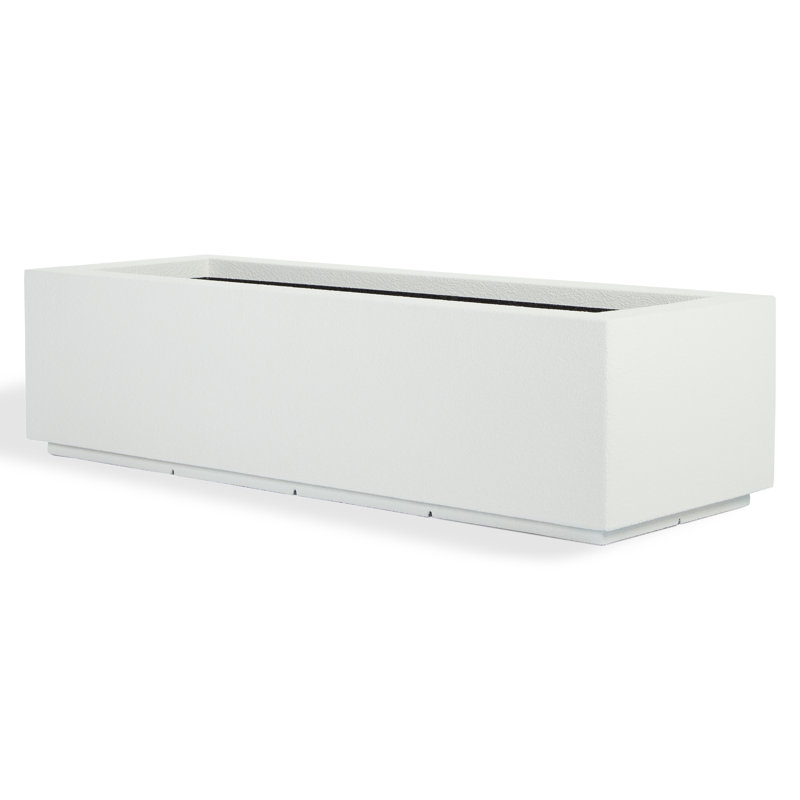 Milan Tall Polymer Box, White, 12"H x 46"W x 17"D