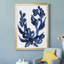 Indigo brossé Blooms I, toile encadrée de qualité supérieure - prête à être accrochée-372400373-372400138