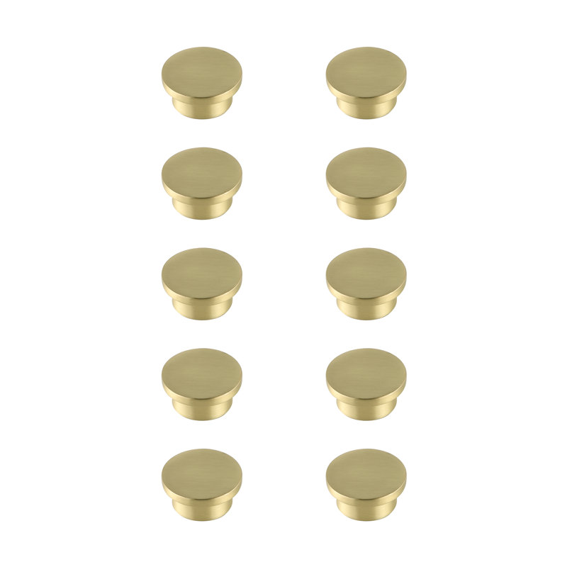 Poignée champignon de 1,6 po de diamètre Aymelia, Or brossé