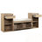 Storage Bench with Cushion, Compartments, Drawers and Open Shelves-1466601004