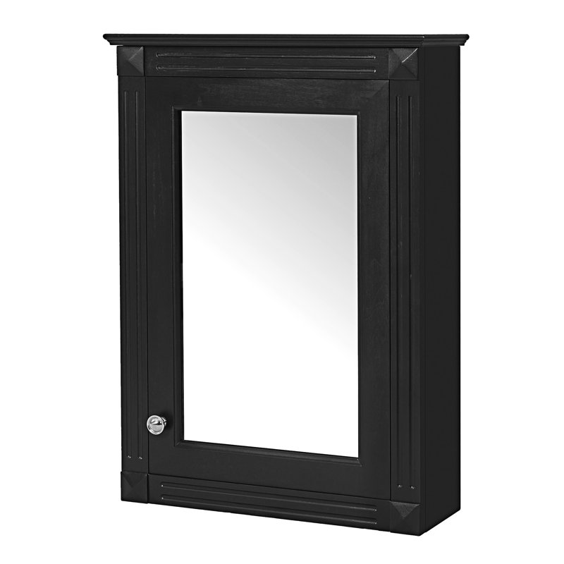 Wall Mounted Bathroom Storage Cabinet Medicine Cabinet With Mirror, Black