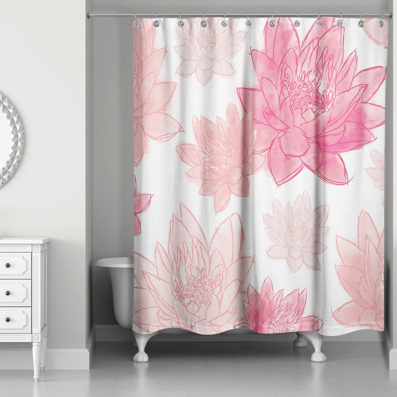 Rideau de douche simple fleurs Bulluck