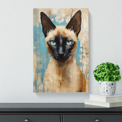 Siamese Cat Gestural - No Frame Print