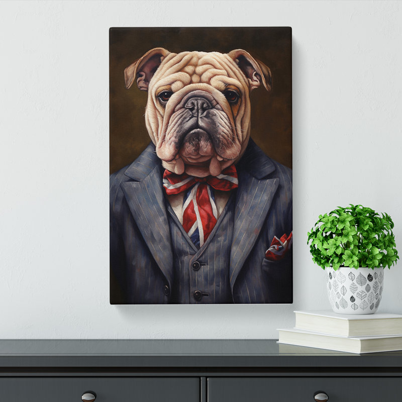 British Bulldog Contemporary - No Frame Print, 60cm H x 40cm W x 3cm D