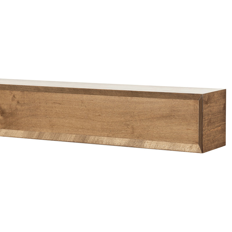 Modern Ember Autumn Floating Maple Wood Fireplace Mantel Shelf - With Angled Corner Accents, Provincial, 48"