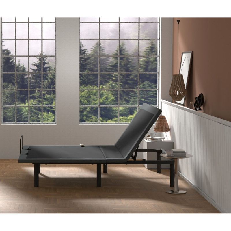 Os4 Black And Grey Adjustable Bed Base With Position Alterations, Wireless Remote, Center Folding Style, Frame, Easy Assembly, Zero Gravity Option King Head Foot Modifications, Configuration, Strong