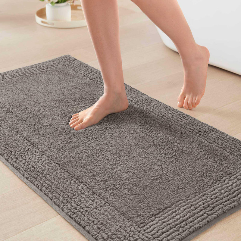 Tapis pour salle de bain réversible 100% coton 24 GSM 3000 g / m² 24 po, Simple - L 24 po x l 24 po