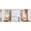 Lit escamotable double avec bureau et bibliothèque, blanc-496324010