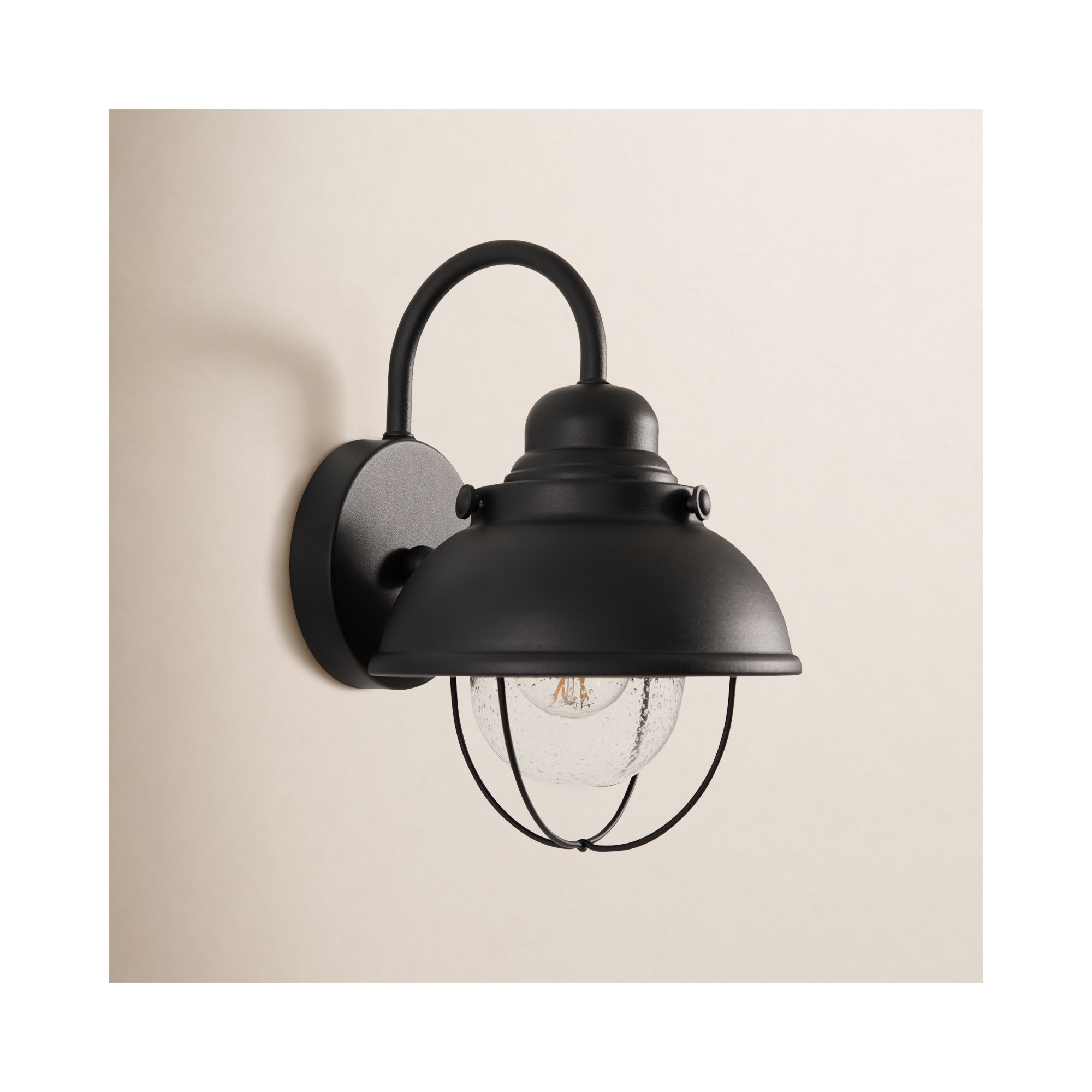 Audrey Single Light Bell Outdoor Wall Light, Black