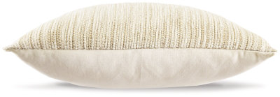 Budrey Square Beige and White Cotton Pillow
