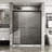 Double Sliding Shower Door 60"X72" - Tempered Glass, Matte Black, Enticing Black Frame, Easy Installation