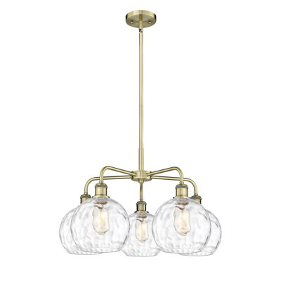 Ambrosane 5 - Light Steel Dimmable Sphere Chandelier
