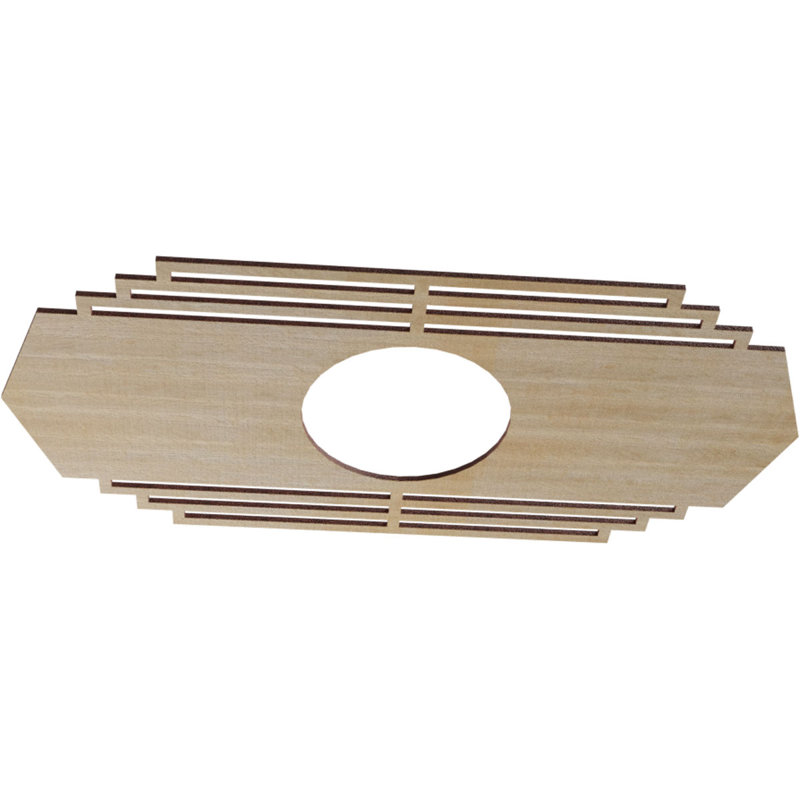 Médaillon de plafond en bois Chrysler, Hickory, H 17 po x l 34 po x P 0,25 po