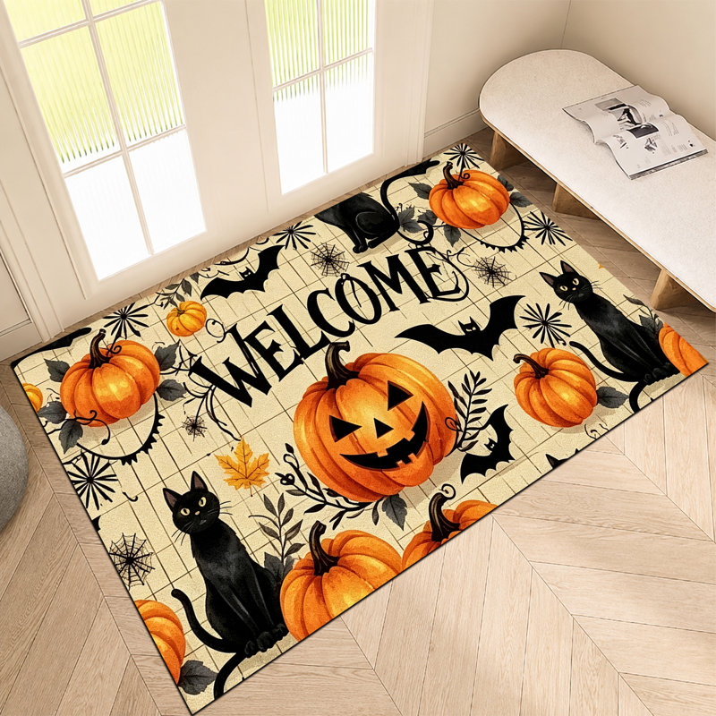Tapis d'entrée antidérapant pour l'entrée d'Halloween, Halloween 11, 24 po x 36 po