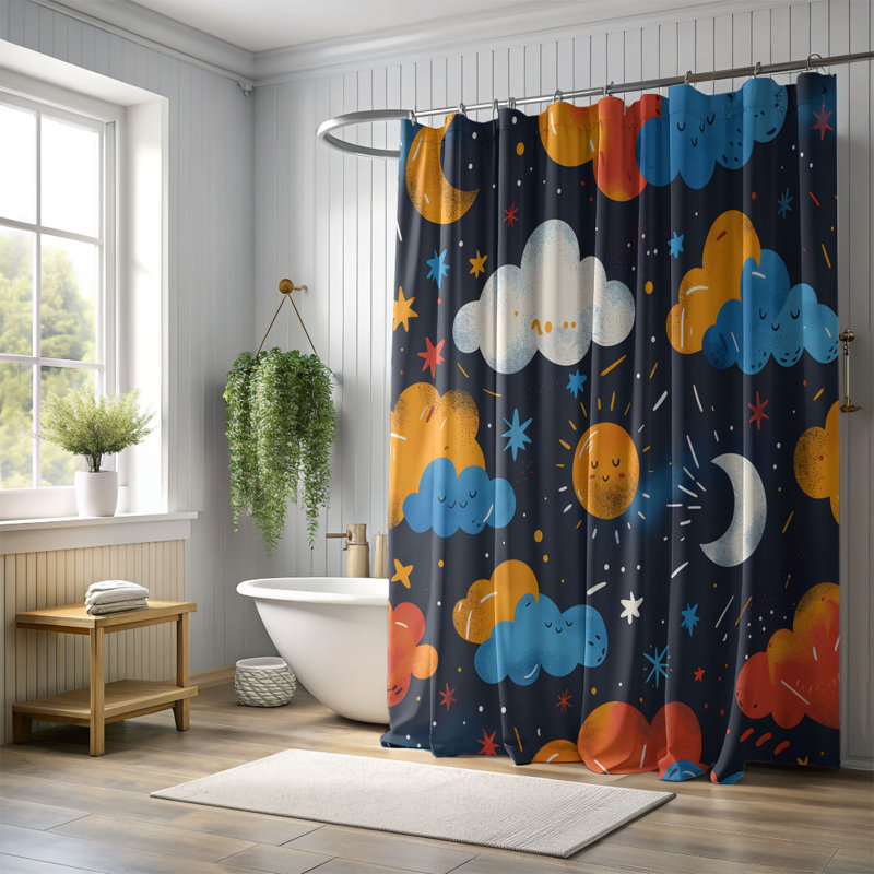 Rideaux de douche Moonlit Dreams - Premium, H 74 po x l 71 po