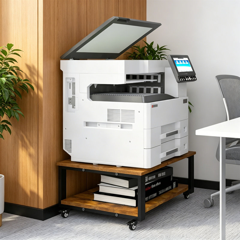 32.5cm H x 60cm W Printer Stand, Brown