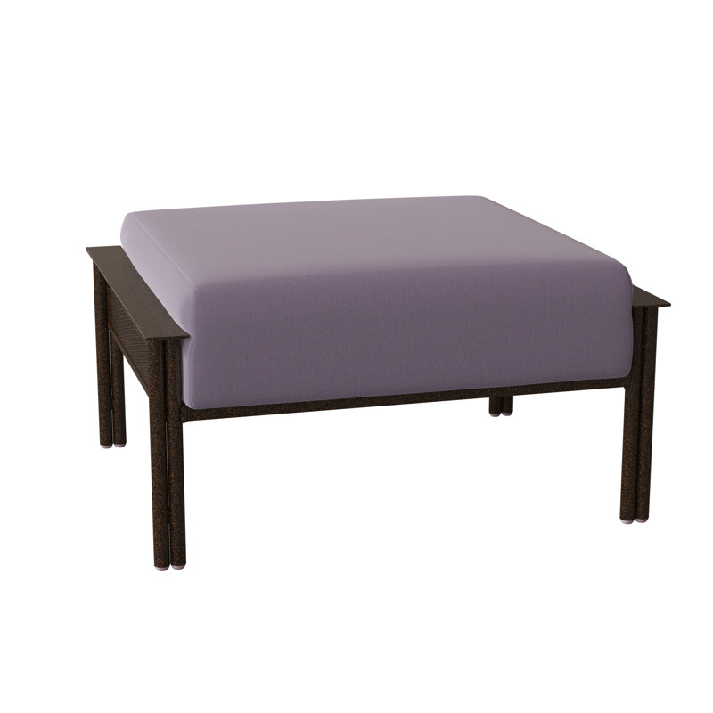 Jax Outdoor Ottoman, Chestnut Brown, Canvas Bird's Eye Sunbrella® Canvas