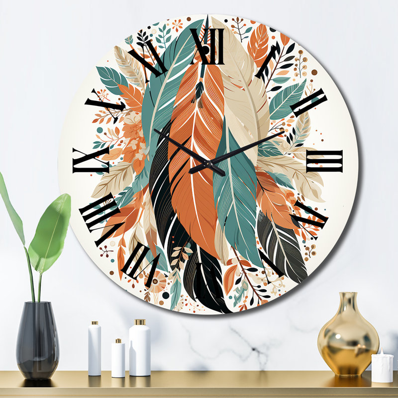 Horloge murale rétro en métal Boho, Grand
