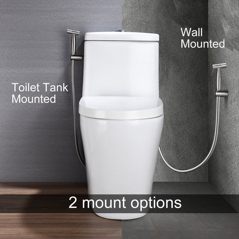 Bathroom Bidet Toilet - Handheld Rust Hygiene Enhancement Silver Spray Adjustable Corrosion Metal