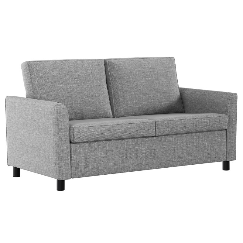 2 Seater Linen Loveseat, Light Grey