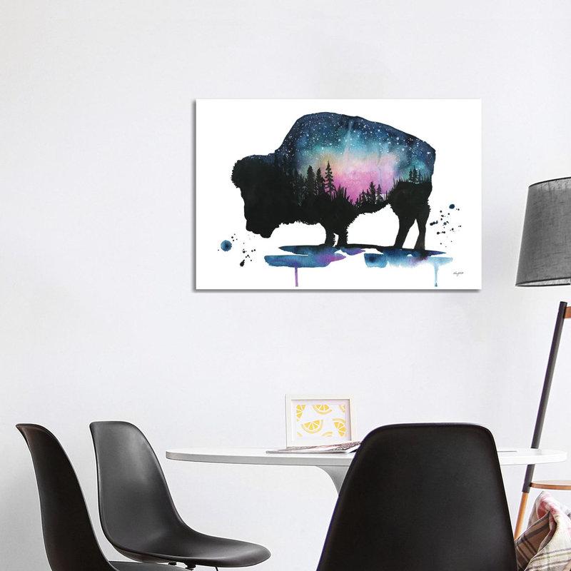 Galaxy Bison 1 Piece Wrapped Canvas Painting, 101.6 cm H x 66.04 cm W