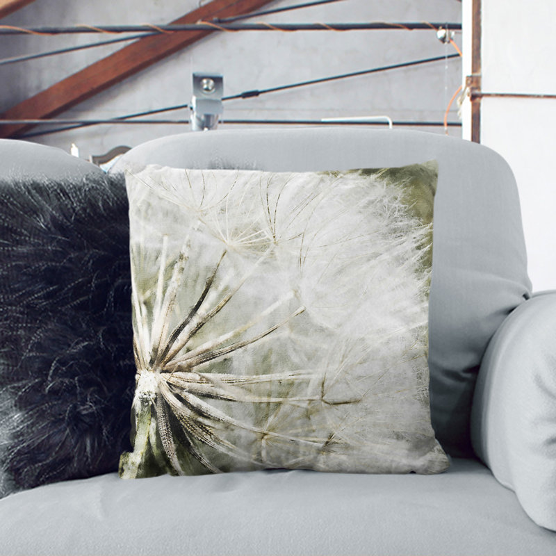 Dandelion Seeds Vol.4 Painting Square Throw Cushion, 55cm H x 55cm W x 20cm D, Stone