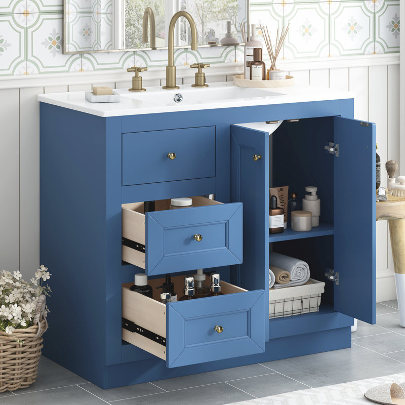 Armoire de rangement avec 2 tiroirs et tablette athroom