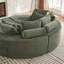 Fauteuil inclinable rond en velours côtelé de 78,5 pouces, convertible en deux fauteuils inclinables, canapé-lit 2 en 1 et coussins décoratifs avec cinq coussins décoratifs-1405229614