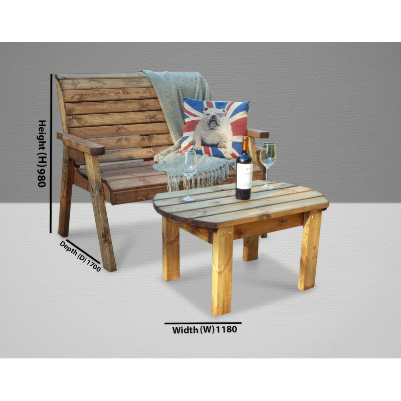 Farrar Solid Wood Pine Outdoor Bench, Green