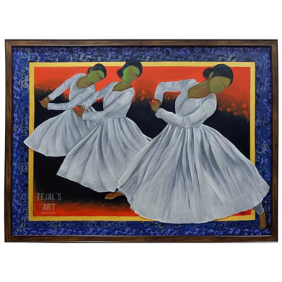 Taal - Dédicace | Huile sur toile | Par Tejal Modi | Avec cadre