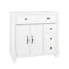 Meuble-lavabo de style médiéval Dovara avec base romaine en bois massif et beaucoup de rangement-124006308