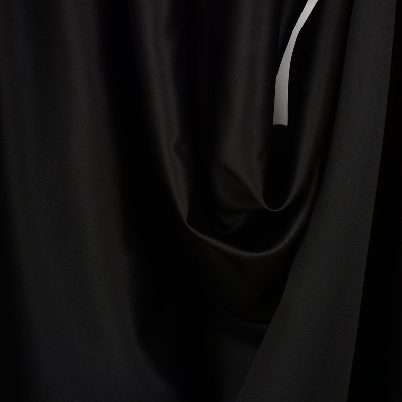 Sateen Look Room Darkering Room Darkening Curtain Pair, 52" W x 84" L, Deep Black