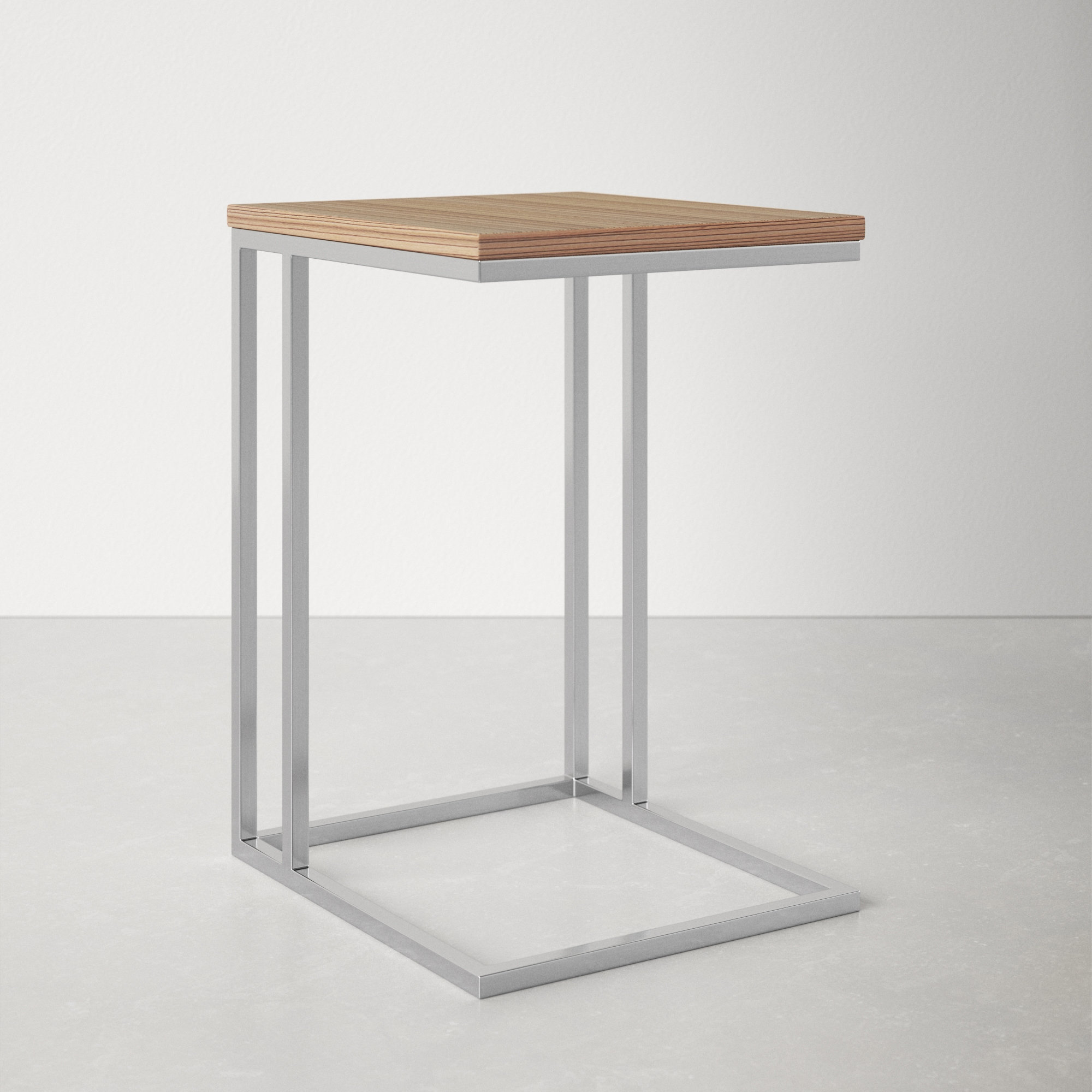 Hampshire End Table, Silver/Zebrano
