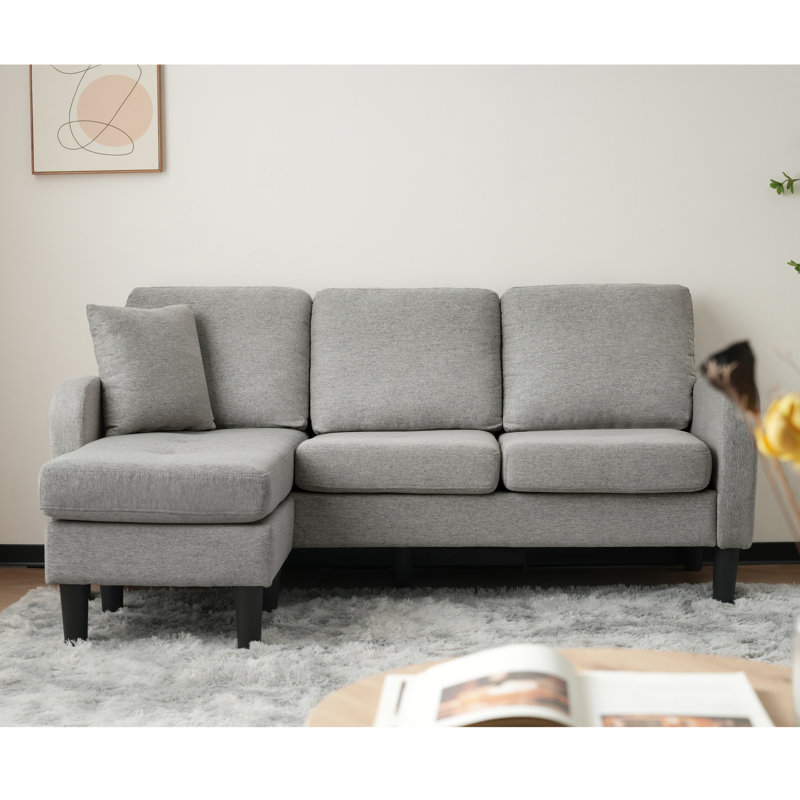 3 Seater Cotton Blend Sofa, Grey