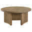 Table basse ronde en bois Osahon brun clair patiné de 36 pouces
