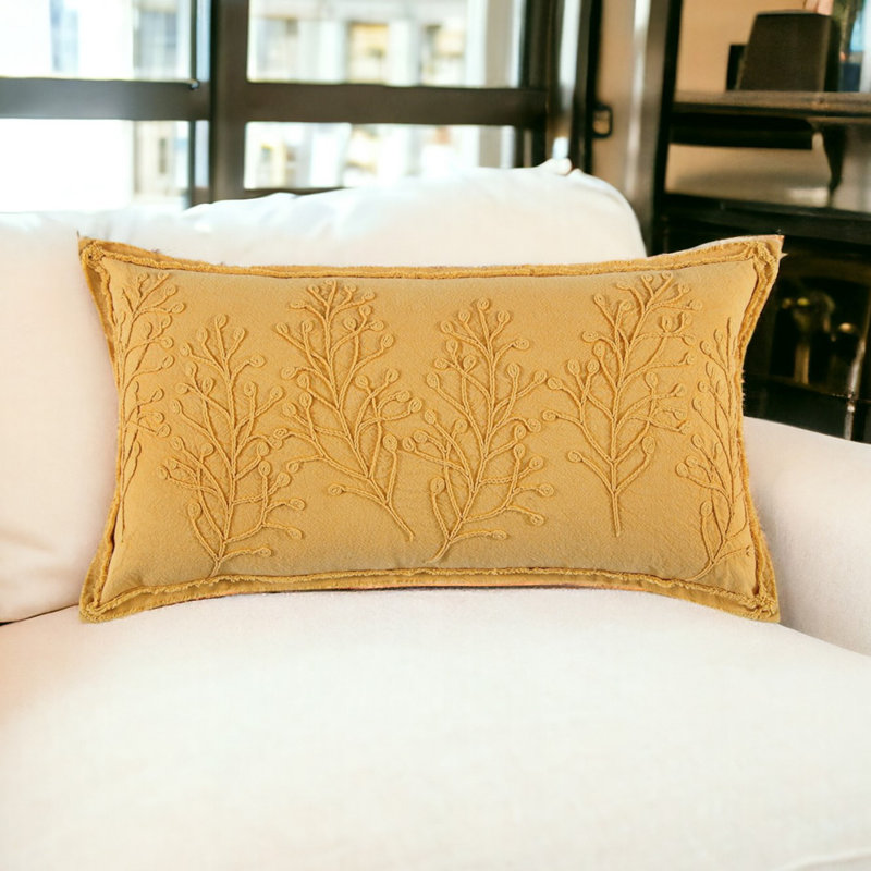 Coussin 14 "X 26" Tone on Tone, Jaune