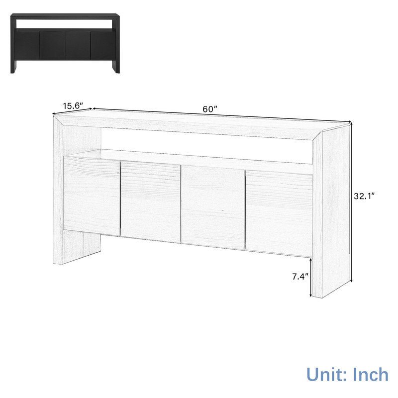 Long Console Table, Black