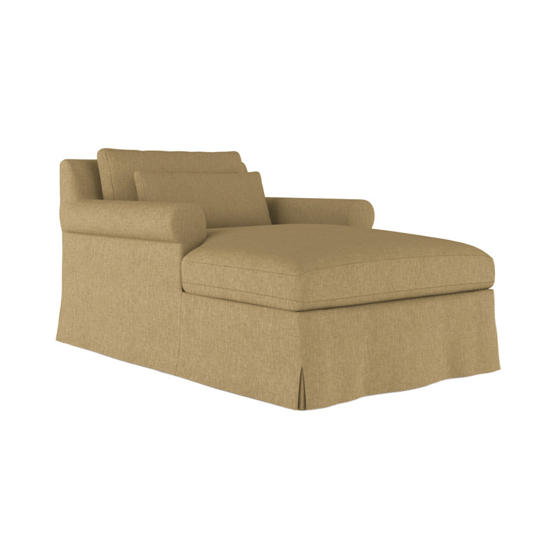 Ludlow Chaise Lounge, Plush Velvet Blue Print, Weathered