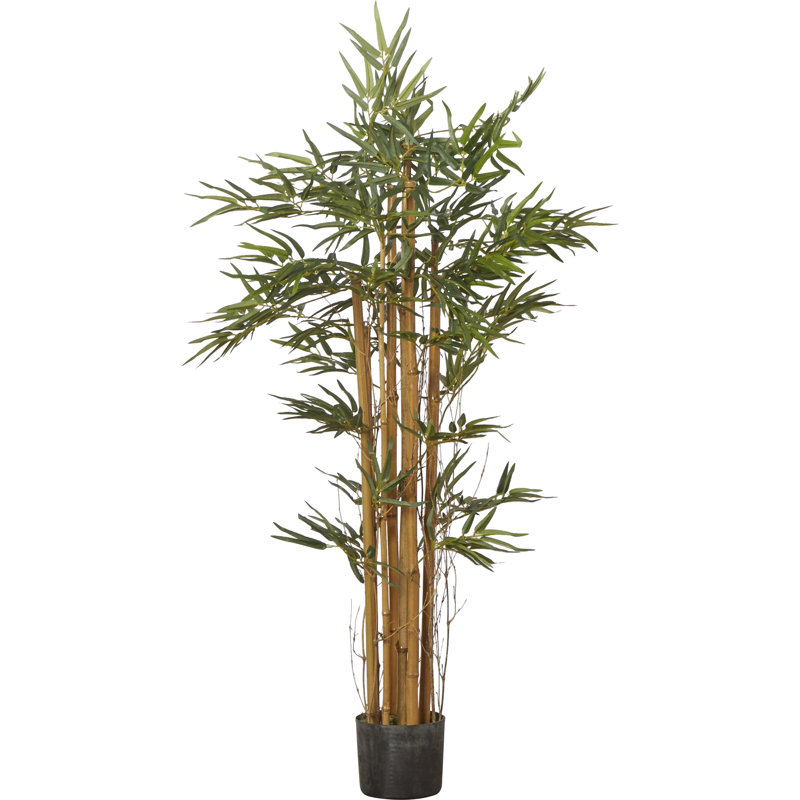 Faux Bamboo Tree in Pot, 48" H x 30" W x 30" D