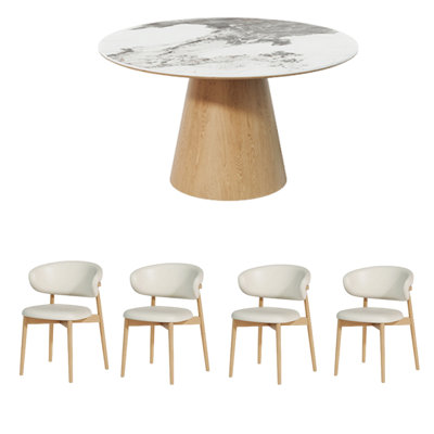 Small-sized round dining table